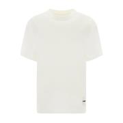 Minimalist Ribbed Crew Neck Cotton T-Shirt Jil Sander , White , Dames