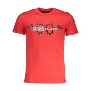 Rood Logo Print Crew Neck T-shirt Cavalli Class , Red , Heren