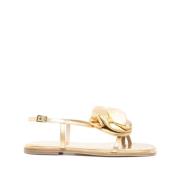 Gouden Bloem Platte Sandalen Vic Matié , Yellow , Dames