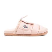 Roze Sandalen met Logo Patch Moncler , Pink , Dames