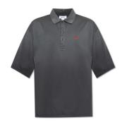 Katoenen polo met geborduurd logo Alexander McQueen , Gray , Heren