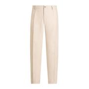 Beige Linnen Broek Elegante Stijl Dolce & Gabbana , Beige , Heren