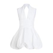 Witte Halternek Puffball Hem Jurk Patou , White , Dames