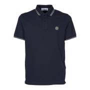 Blauwe Organische Katoenen Poloshirt Stone Island , Blue , Heren