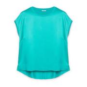 Satijnen blouse Fiorella Rubino , Green , Dames