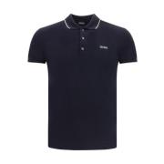 Geborduurd Poloshirt met Geribbelde Kraag Ermenegildo Zegna , Blue , H...