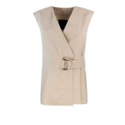 Gouden Gestreepte Lurex Jas Liu Jo , Beige , Dames