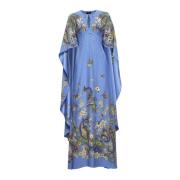 Blauwe Bloemen Paisley Cape Jurk Etro , Blue , Dames