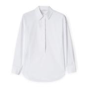 Blouse met popeline kraag Motivi , White , Dames