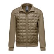 Bi-materiaal nylon en gebreide jas BomBoogie , Beige , Heren