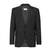 Elegante Zwarte Blazer met Uniek Ontwerp Philipp Plein , Black , Heren