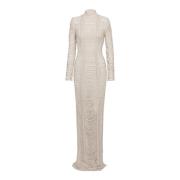 Openwork macramé maxi jurk Balmain , Beige , Dames