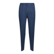 Blauwe Linnen Broek met Fijn Streepmotief Etro , Blue , Heren