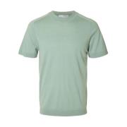 Merino Crew Neck T-shirt Selected Homme , Green , Heren