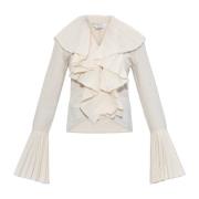 Top met geplooide ruches Alexander McQueen , White , Dames