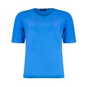 O-Neck T-shirt Blouson Stijl Roberto sarto , Blue , Dames