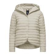 Stretch Nylon Donsjas met Knopen BomBoogie , Beige , Dames