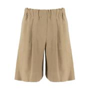 Wijde Lijn Bermuda Shorts voor de Lente Antonelli Firenze , Beige , Da...