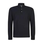 Klassieke Polo Shirt met Lange Mouwen Zanone , Blue , Heren