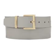 Grijze leren riem met gouden gesp Kazar , Gray , Dames