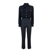 Zwart Afneembaar Overhemd Jumpsuit Elisabetta Franchi , Black , Dames