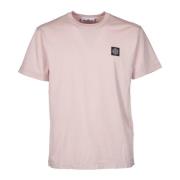 Roze Jersey Katoenen T-shirt met Logo Patch Stone Island , Pink , Here...