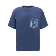 Katoenen T-shirt met Denim Zak Dolce & Gabbana , Blue , Heren