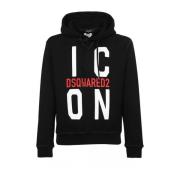 Zwarte hoodie met gewatteerde binnenkant Dsquared2 , Black , Heren