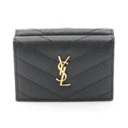 Pre-owned Leather wallets Yves Saint Laurent Vintage , Black , Dames