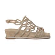 Glitter Sleehak Sandaal Alma EN Pena , Beige , Dames