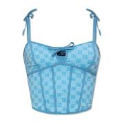 Corset top met monogram Misbhv , Blue , Dames