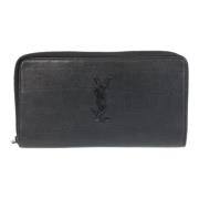 Pre-owned Leather wallets Yves Saint Laurent Vintage , Black , Dames