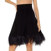 Zwarte Veren Rok Norma Kamali , Black , Dames