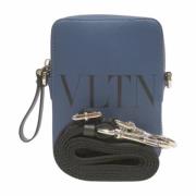 Pre-owned Leather shoulder-bags Valentino Vintage , Blue , Unisex