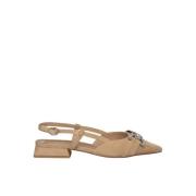 Glitter Platte Schoenen Alma EN Pena , Beige , Dames