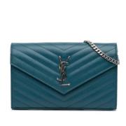 Pre-owned Leather shoulder-bags Yves Saint Laurent Vintage , Blue , Da...