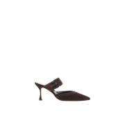 Amandel Teen Suède Stiletto Hiel Pumps Manolo Blahnik , Brown , Dames