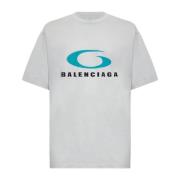 Vintage Sports Icon T-shirt Wit Balenciaga , Gray , Heren