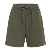 Blad Groene Wijde Shorts Kaffe , Green , Dames