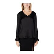 Ruffle Cuffs V-Neck Blouse Collection Sandro Ferrone , Black , Dames