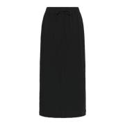 Zwarte Diepe Rok met Zijsplitten Kaffe , Black , Dames