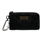 Zwarte Nylon Logo Plaque Pouch Tas Dolce & Gabbana , Black , Dames