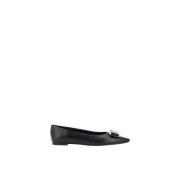 Elegante Monogram Strik Ballerina Flats Salvatore Ferragamo , Black , ...