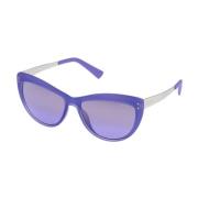 Blauwe Cat Eye Zonnebril met Violet Spiegel Police , Blue , Dames