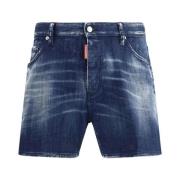 Vintage Casual Denim Shorts met Zakken Dsquared2 , Blue , Heren