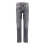 Traditionele fit jeans met revers Brunello Cucinelli , Gray , Heren