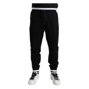 Elegante katoenen jogger in zwart en wit Dolce & Gabbana , Black , Her...