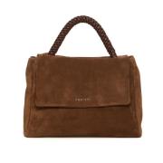 Elegante Leren Schoudertas Orciani , Brown , Dames