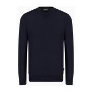 Blauwe Marineblauwe Sweatshirt Klassieke Stijl Emporio Armani , Blue ,...