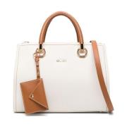 Beige Handtas met Magneetsluiting en Handvatten Liu Jo , Beige , Dames